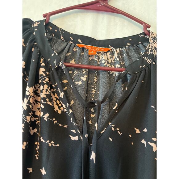 ModCloth Black Beige Bohemian Style Dress Women's Size Small - Picture 5 of 8